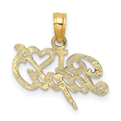 14k Yellow Gold I Heart PAPA Charm