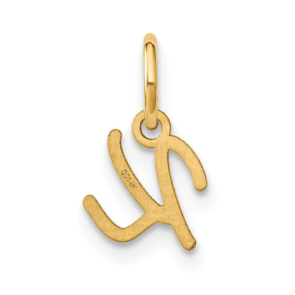 14k Yellow Gold Upper case Letter K Initial Charm Pendant for Women