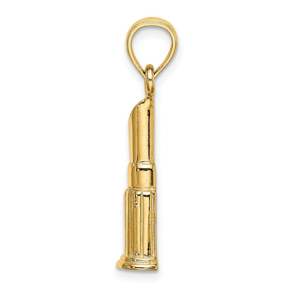 14k Yellow Gold 2-D Polished Lipstick Tube Charm
