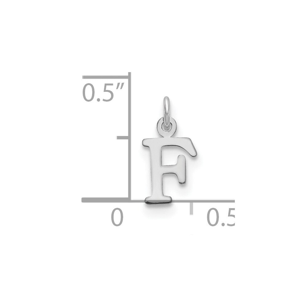 14k White Gold Cutout Letter F Initial Pendant for Women