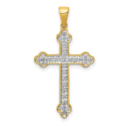 14k Yellow Gold 1/10ct. Diamond Cross Pendant