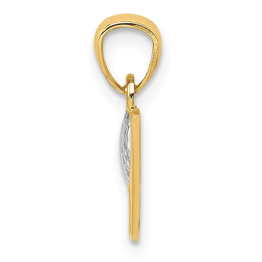 14k Yellow Gold and Rhodium Golf Pendant