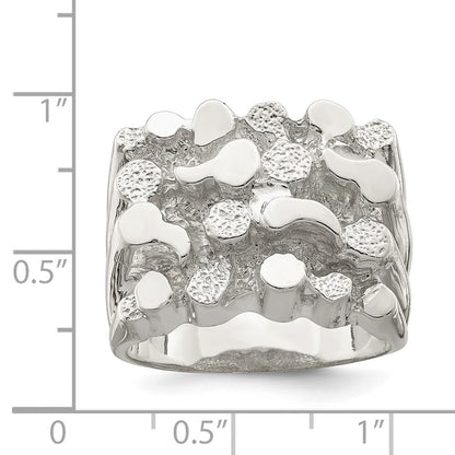 Sterling Silver Men's Nugget Ring Size 11