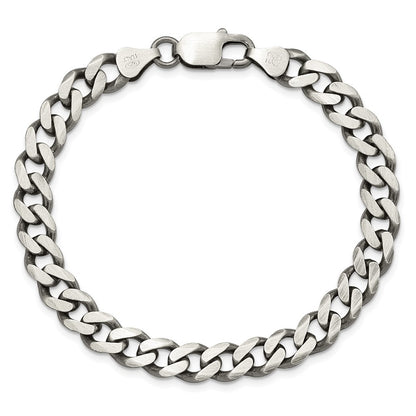 Sterling Silver Antiqued 7.5mm Curb Chain Bracelet