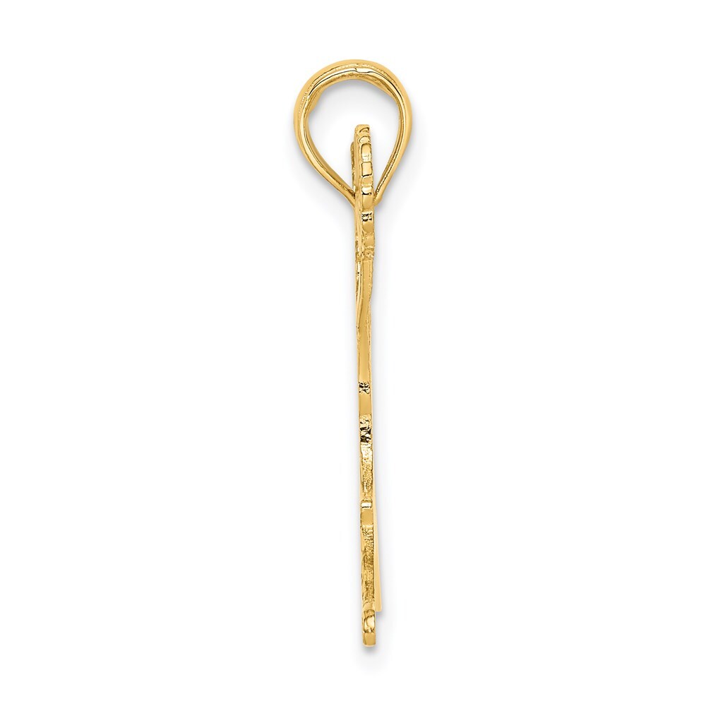 14k Yellow Gold Cheerleader Jumping with Pom-Poms Charm Pendant