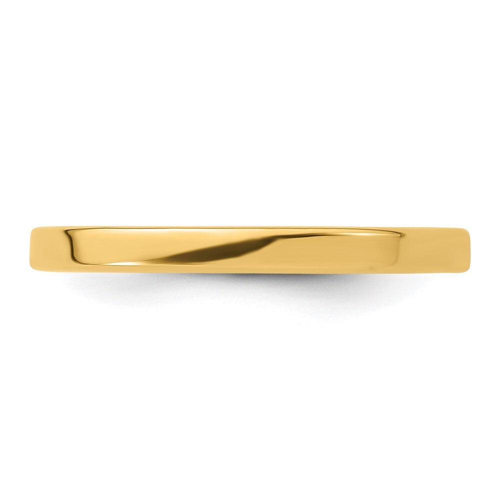 14K Yellow Gold Yellow Gold 2mm Lightweight Flat Wedding Band Size 10