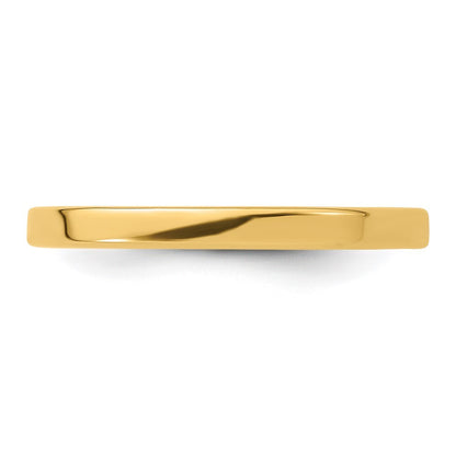 14K Yellow Gold Yellow Gold 2mm Lightweight Flat Wedding Band Size 10