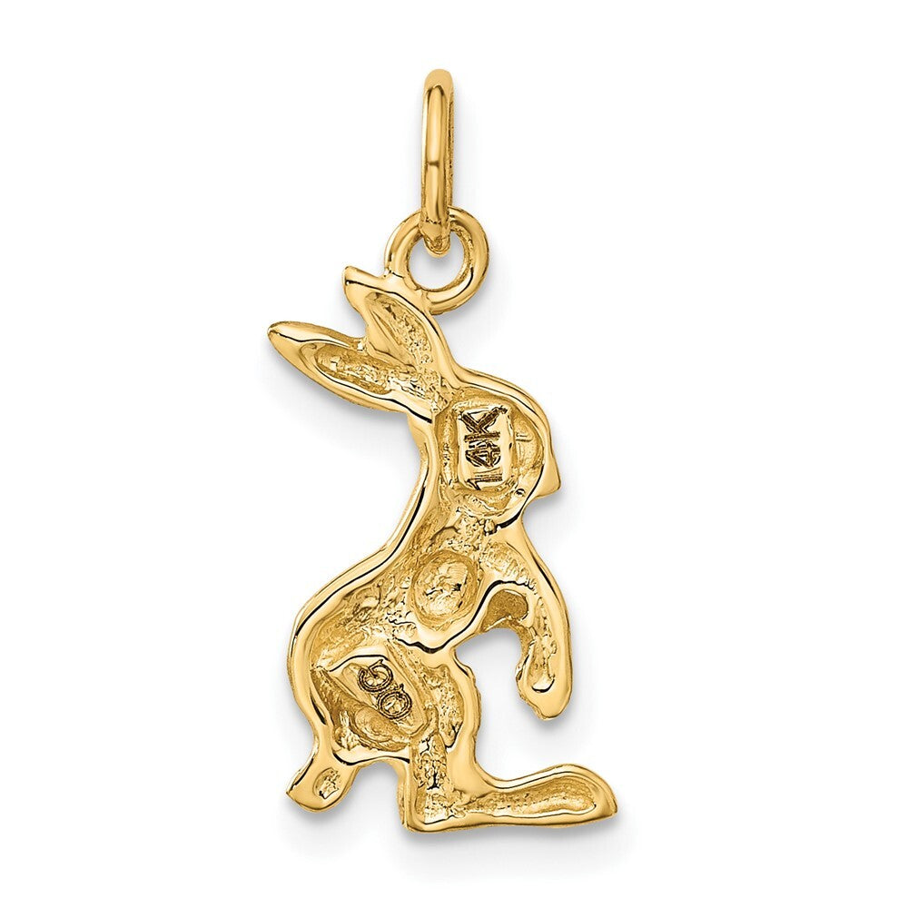 14k Yellow Gold Jack Rabbit Charm Pendant for Women