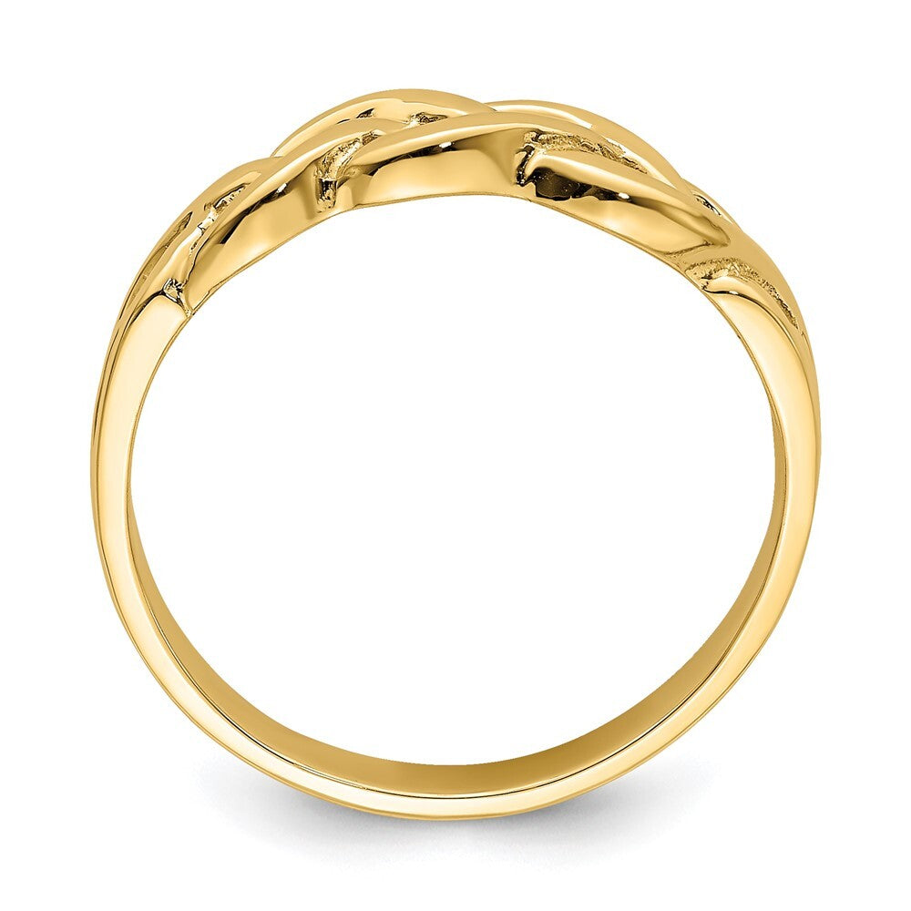 14K Yellow Gold Polished Braided Knot Ring Size 7