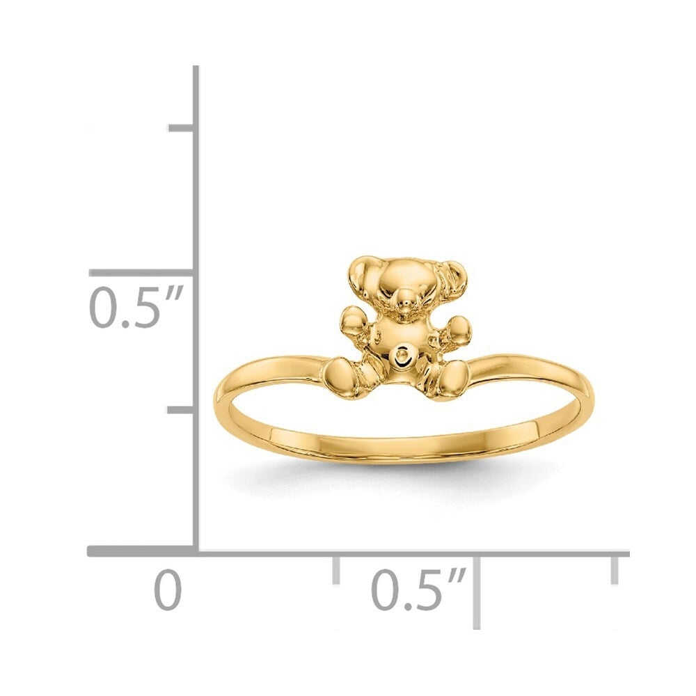 14K Yellow Gold Childs Polished Teddy Bear Ring