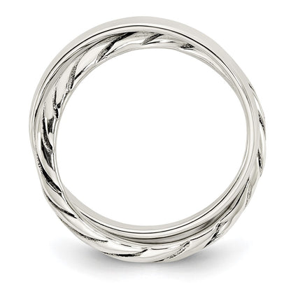 Sterling Silver Polished & Twisted Intertwined Rings Size 7
