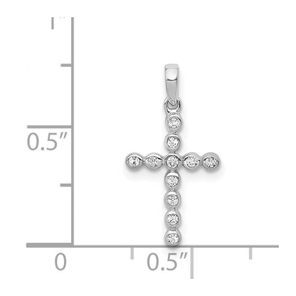 14k White Gold 1/10ct. Diamond Cross Pendant for Women