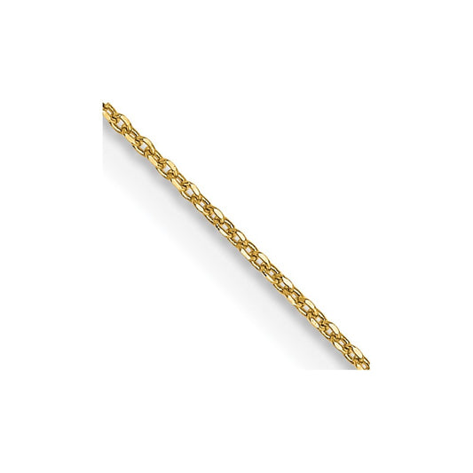 14k Yellow Gold 14" .6mm Diamond-cut Round Open Link Cable Chain Necklace