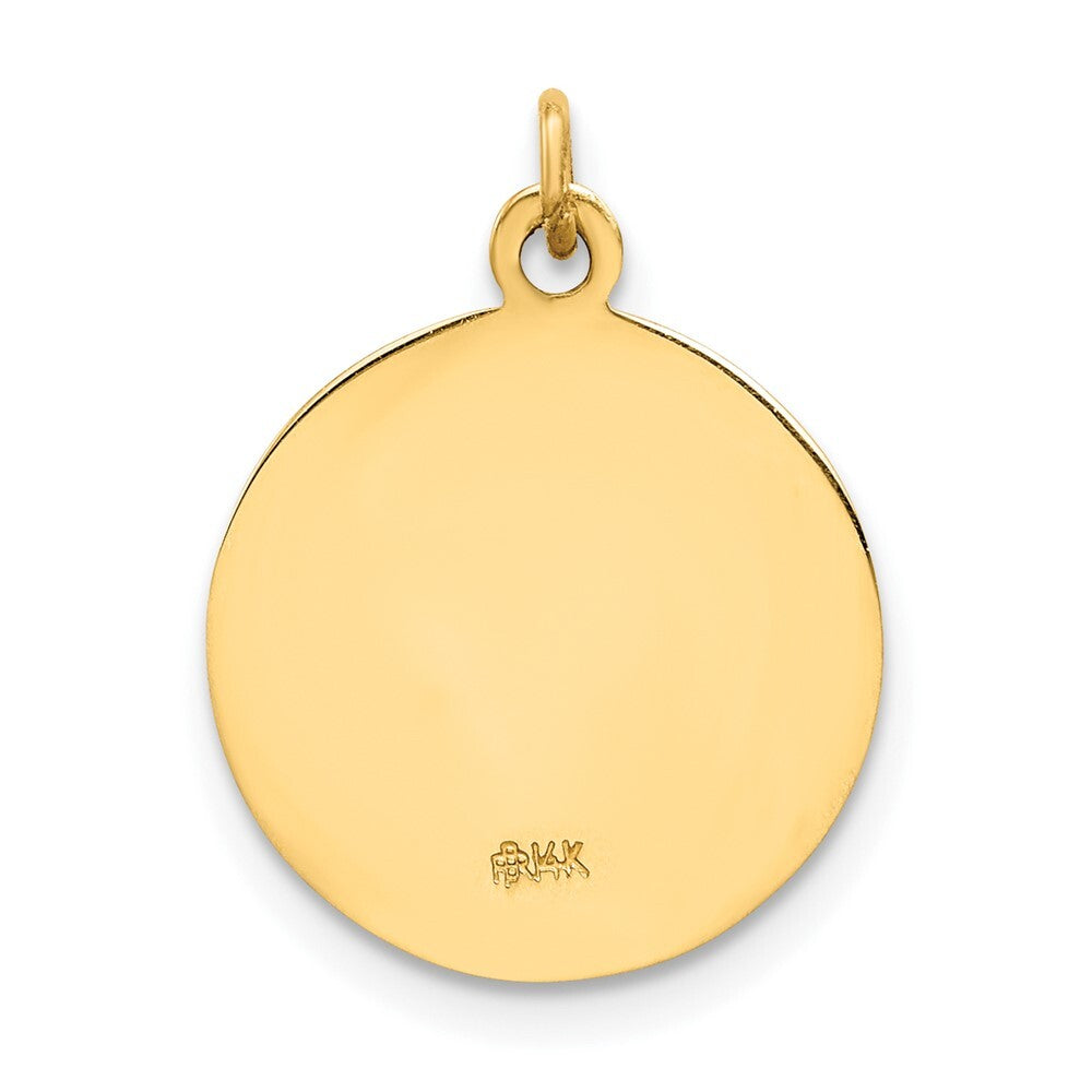 14k Yellow Gold Caridad Del Cobre Medal Pendant for Women