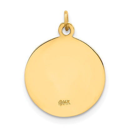 14k Yellow Gold Caridad Del Cobre Medal Pendant for Women