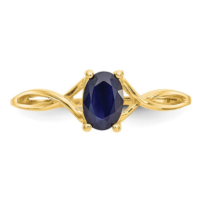 14K Yellow Gold Sapphire Birthstone Ring