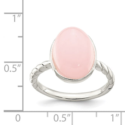 Sterling Silver Rose Quartz Ring Size 8