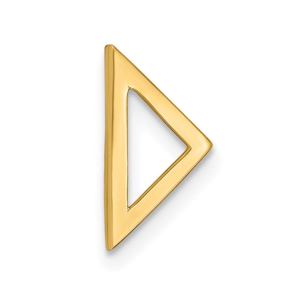 14k Yellow Gold Polished Triangle Chain Slide Pendant for Women
