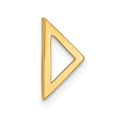 14k Yellow Gold Polished Triangle Chain Slide Pendant for Women