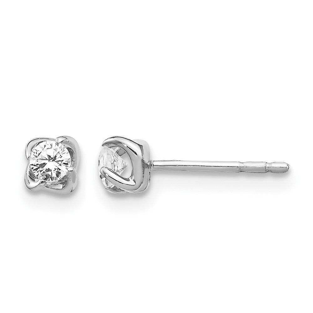 14k White Gold Diamond Post Earrings