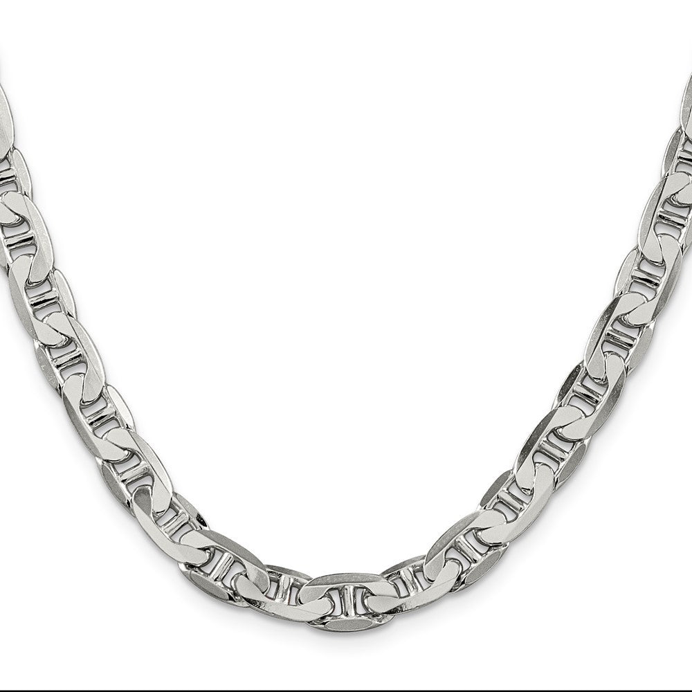 Sterling Silver 7mm Flat Anchor Chain Necklace
