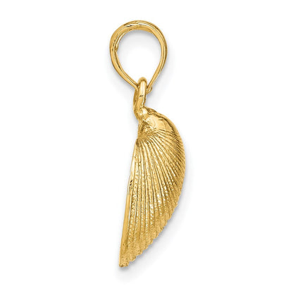 14k Yellow Gold Medium Clam Shell Pendant for Women
