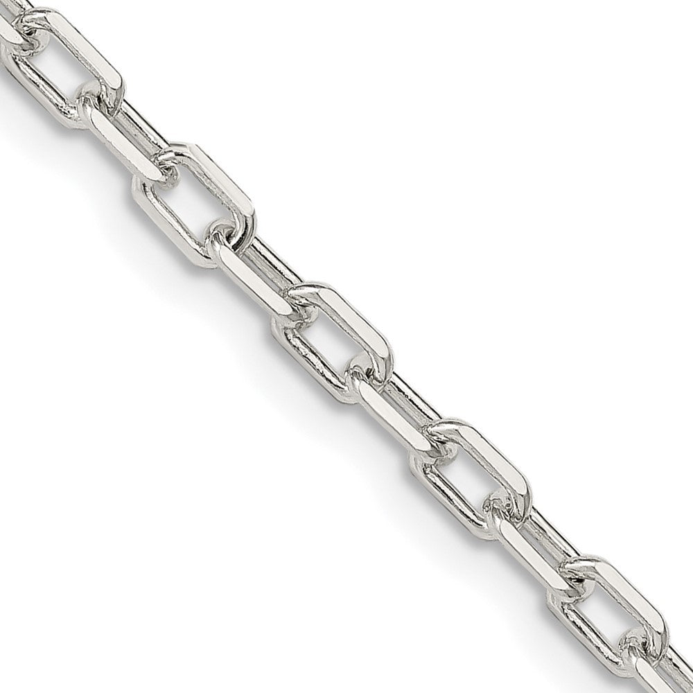 Sterling Silver 3.75mm Diamond-cut Long Link Cable Chain Necklace