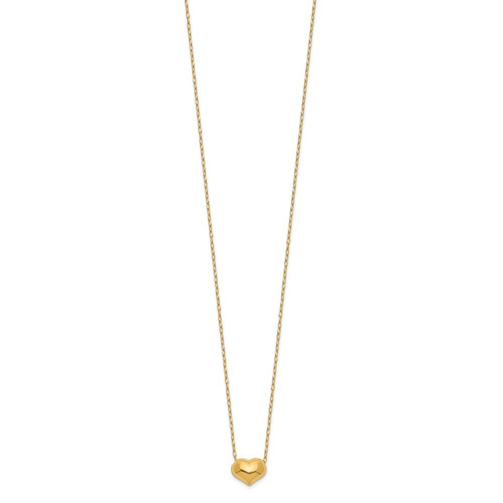 14k Yellow Gold Madi K Small Hollow Heart w/ Chain Necklace &1in ext. Necklace