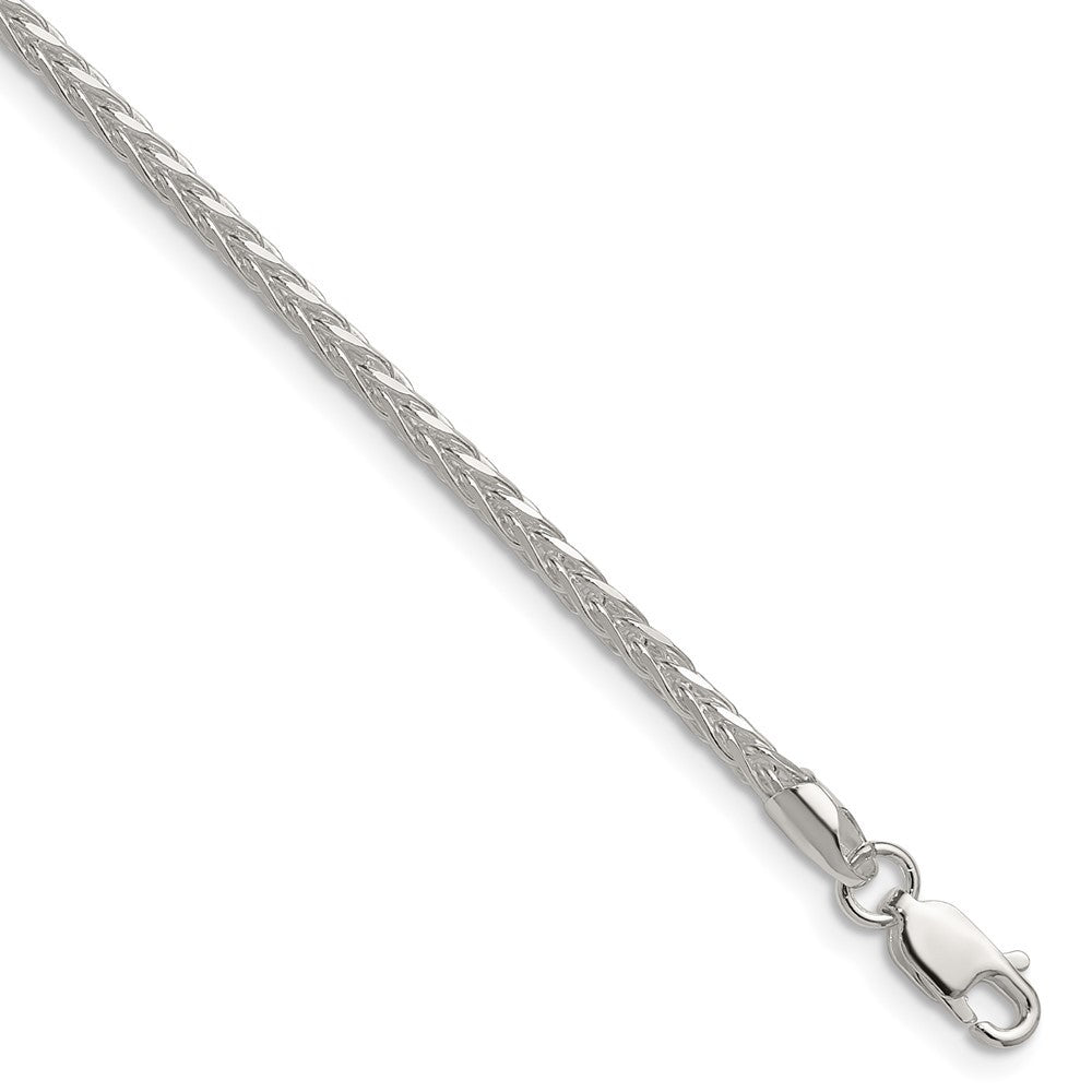 Sterling Silver 2.5mm 8 Sided Diamond-Cut Double Spiga Chain Necklace