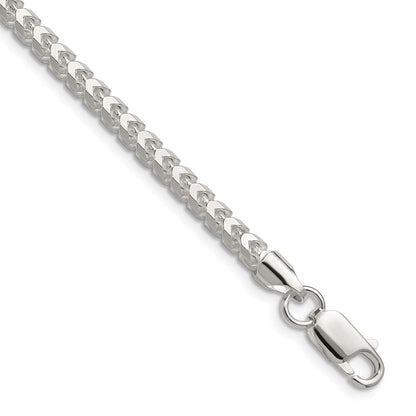 Sterling Silver 4.0mm Diamond-cut Square Franco Chain