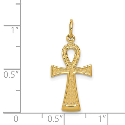 14k Yellow Gold Ankh Cross Charm
