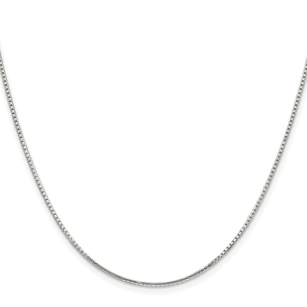 Sterling Silver Rhodium-plated 1.25mm 8 Sided Diamond-cut Box Chain