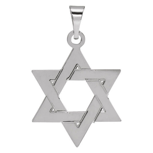 14k White Gold 17x15 mm Star of David Pendant Fine Jewelry Gift for Her