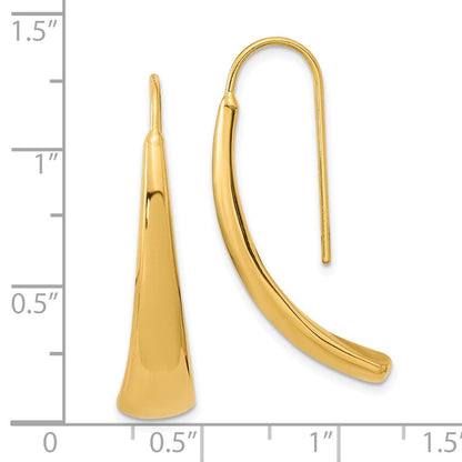 14k Yellow Gold Polished Wire Hollow Earrings