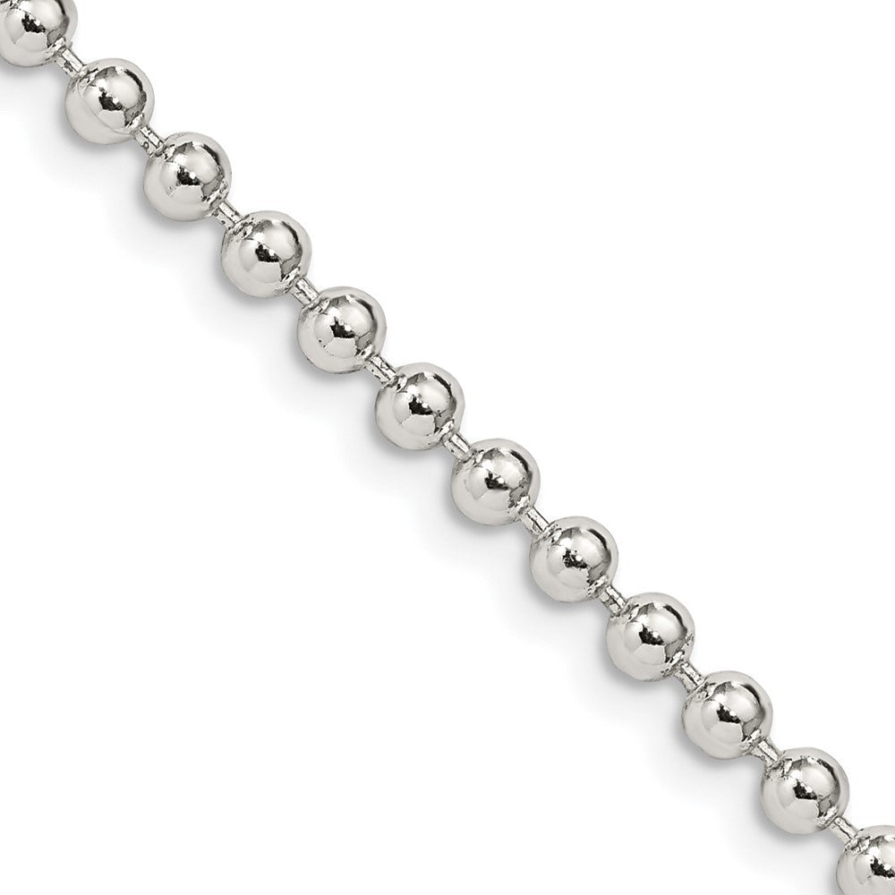 Sterling Silver 3mm Beaded Chain Necklace