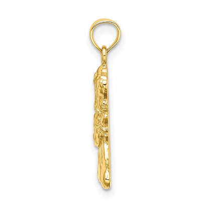 14k Yellow Gold Praying Girl Charm Pendant for Women