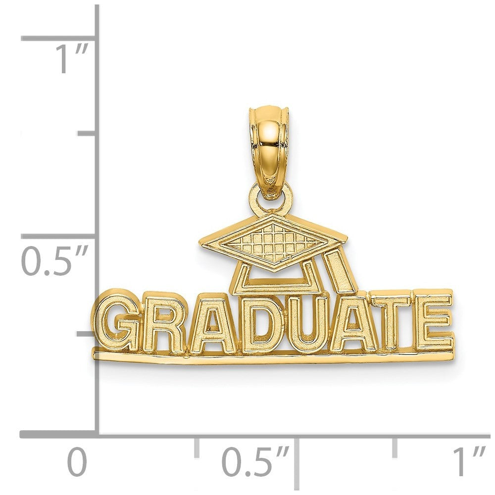 14k Yellow Gold Polished GRADUATE Under Cap Charm