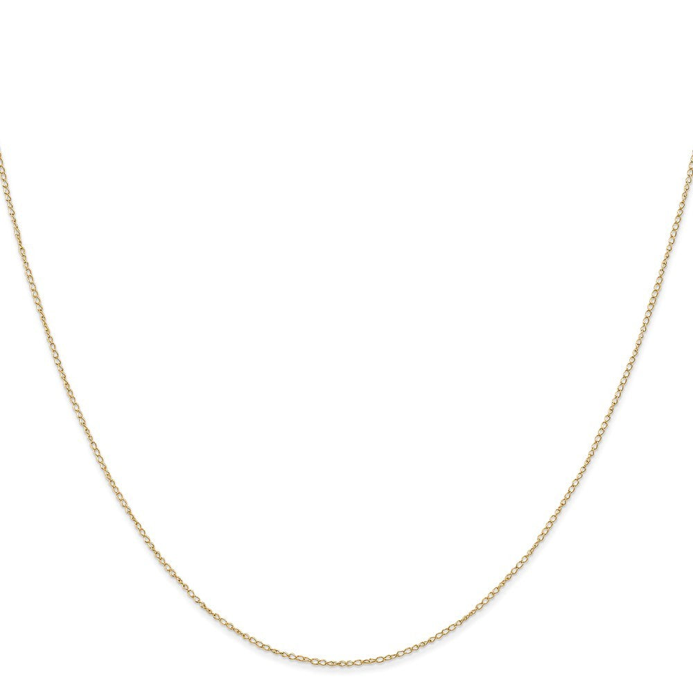 14k Yellow Gold 24 inch Carded .42mm Curb with Spring Ring Clasp Chain Necklace
