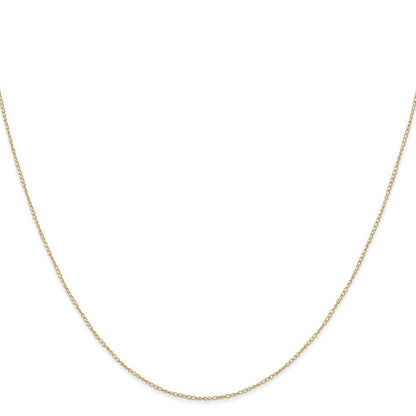 14k Yellow Gold 24 inch Carded .42mm Curb with Spring Ring Clasp Chain Necklace