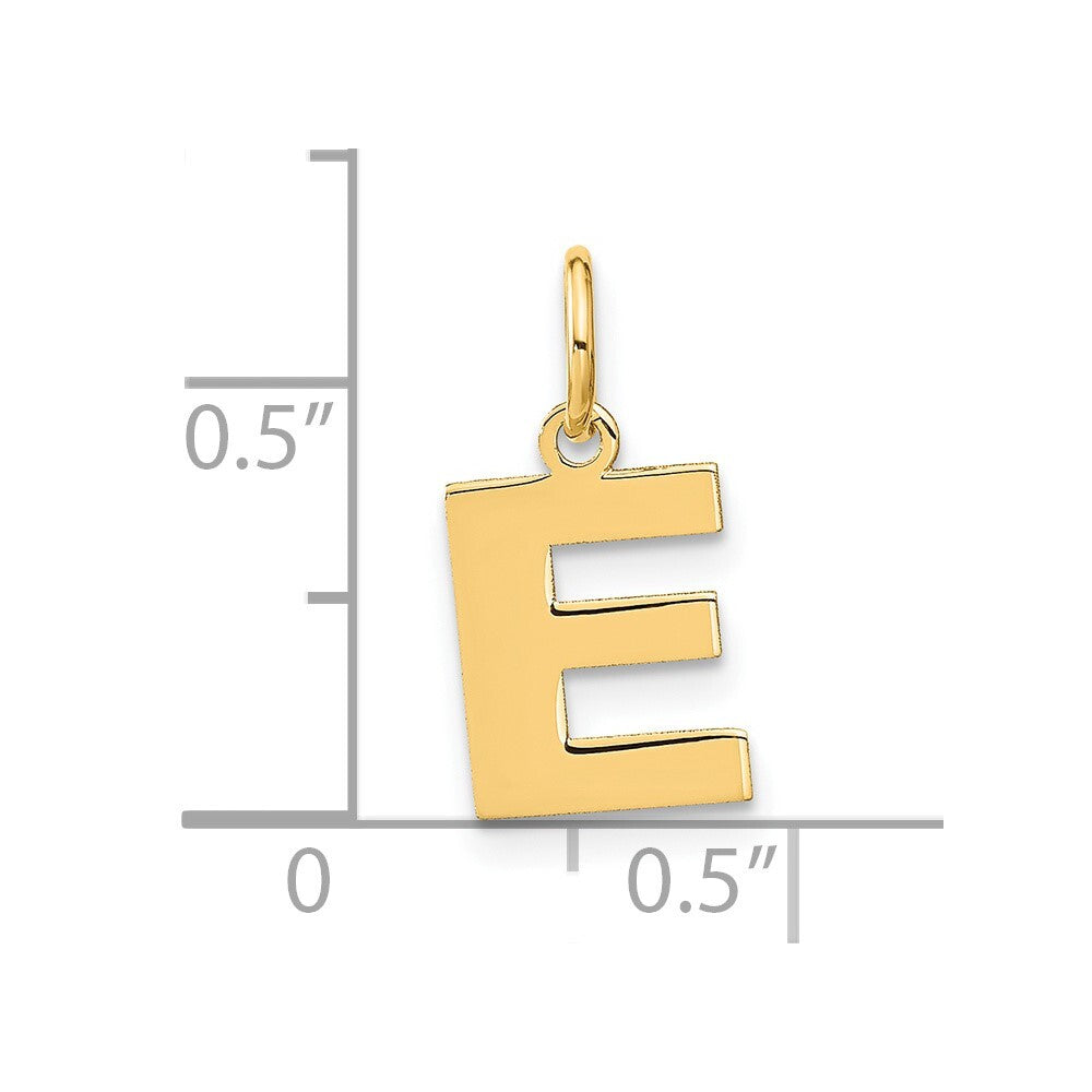 14k Yellow Gold Letter E Initial Pendant for Women