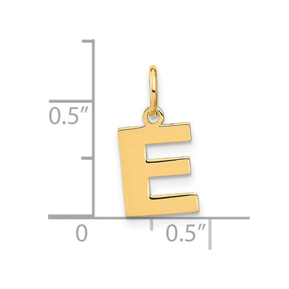 14k Yellow Gold Letter E Initial Pendant for Women
