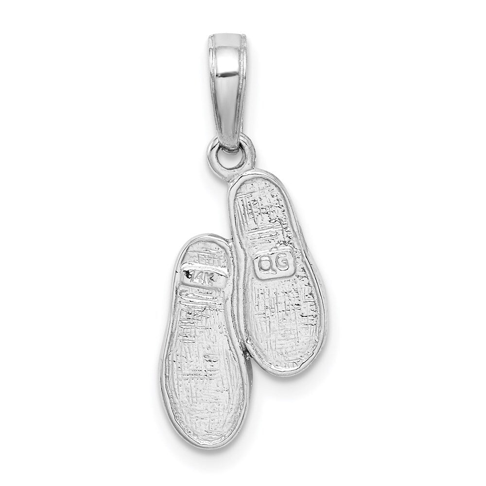 14k White Gold 3D Flip Flops Pendant for Women