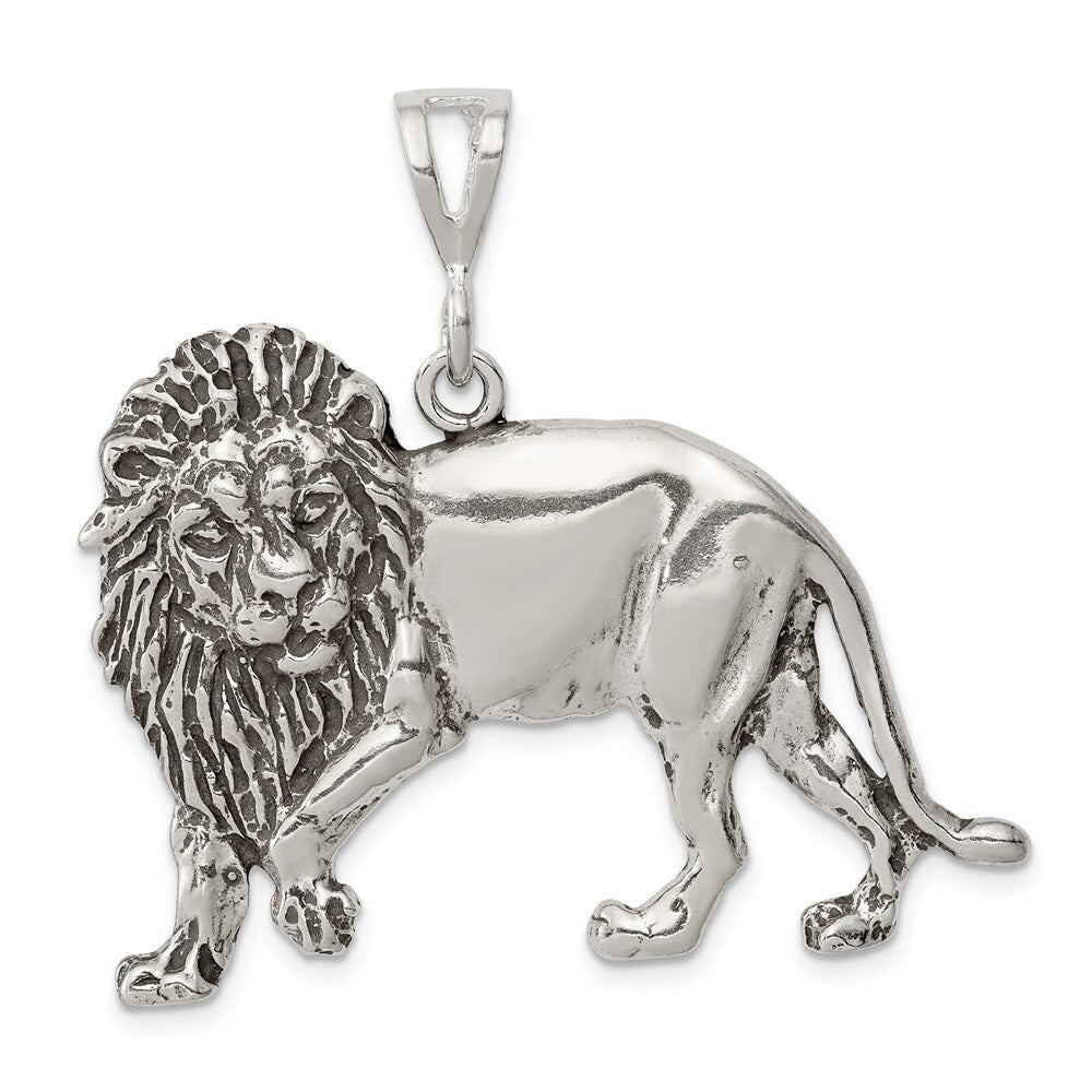Sterling Silver Antiqued Lion Charm Holiday Gift for Women