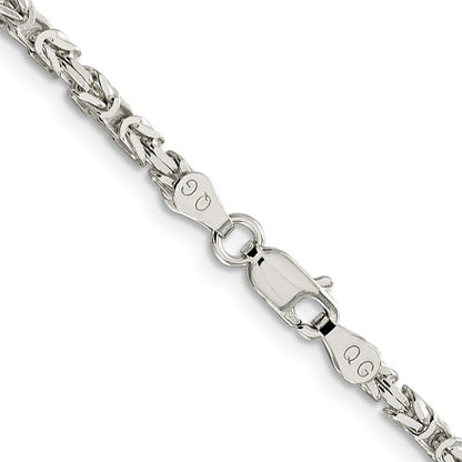 Sterling Silver 2.5mm Byzantine Chain Necklace