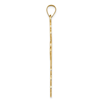 14k Yellow Gold Eastern Orthodox Cross Pendant