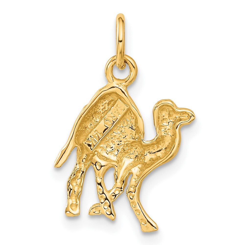 14k Yellow Gold Camel Charm Pendant for Women
