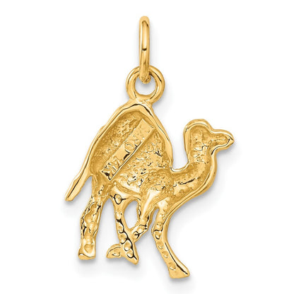 14k Yellow Gold Camel Charm Pendant for Women