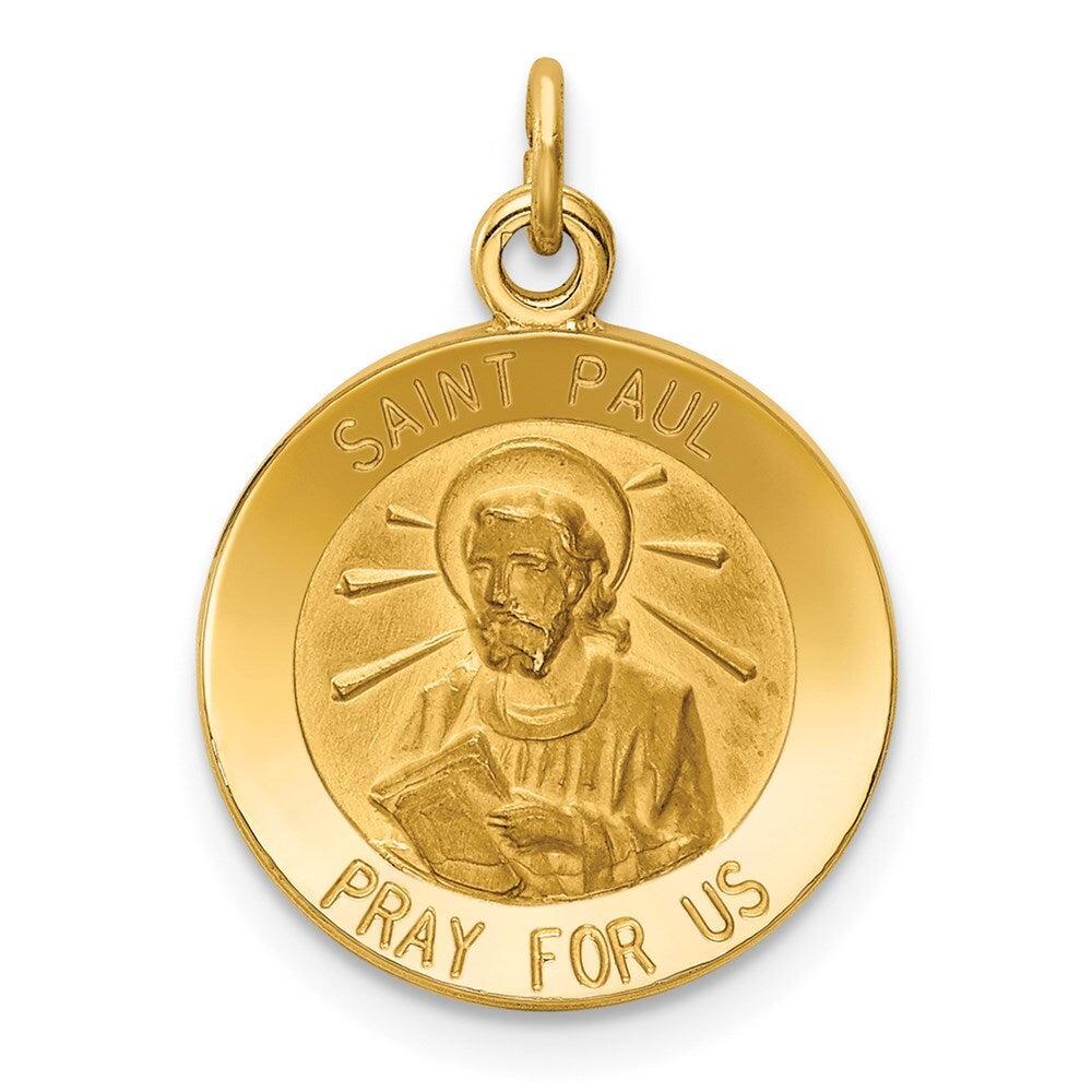 14k Yellow Gold Saint Paul Medal Charm Pendant for Women