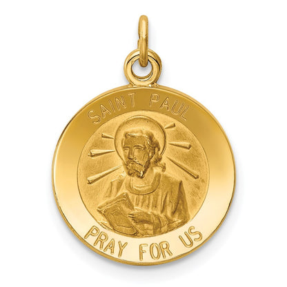 14k Yellow Gold Saint Paul Medal Charm Pendant for Women
