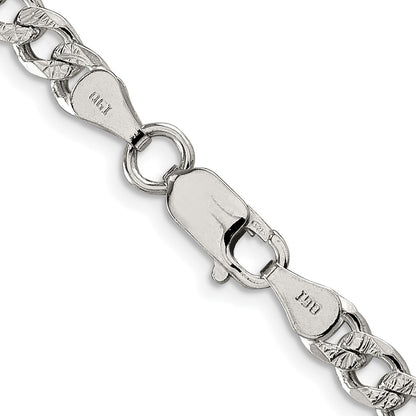 Sterling Silver Rhodium-plated 5.5mm Curb Chain Necklace
